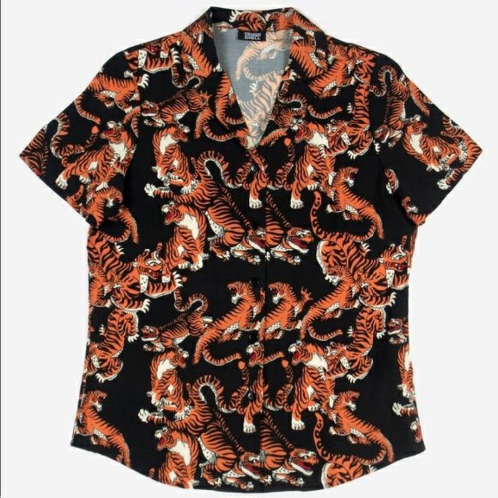 Straight to Hell Tiger Button Up Shirt